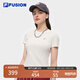 FILA FUSION斐樂(lè )潮牌女裝針織短袖衫2025夏季新款時(shí)尚休閑緊身T恤 云白色-WT M 165/84A/M
