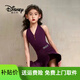 迪士尼（Disney）CONNY拉丁舞服掛脖氣質(zhì)新款女跳舞蹈練功服兒童演出表演裙子套裝 絳紫色套裝 140