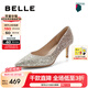百麗（Belle）七夕禮物吉娜同款高跟鞋女商場款單鞋婚鞋BDAK3AQ5預(yù)售 浮光躍金-跟高6.5CM 38 (240mm)