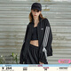 UNIFREE【秋裝新品】UNIFREE黑色美式三條杠女外套蕾絲拼接復古寬松夾克 黑色外套 M