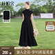 絲柏舍2025夏裝新款女裝赫本風(fēng)收腰氣質(zhì)優(yōu)雅垂感大擺連衣裙