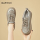 達芙妮板鞋女圓頭厚底增高復古時(shí)尚運動(dòng)休閑鞋百搭日常通勤女鞋 香檳35