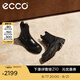 愛步（ECCO）切爾西靴女 女士百搭厚底增高牛皮靴 革新214793 黑色21479351052 37