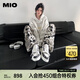 MIO【宋亞軒同款】米奧小白休閑鞋厚底板鞋運(yùn)動情侶溶解女鞋男老爹鞋 黑白/藍(lán)色 （賀峻霖同款） 42