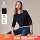 哈吉斯（HAZZYS）女裝 秋季女士簡(jiǎn)約假兩件羊毛開(kāi)衫女ABYSD1CCX03 藏青色NV M (160/84A 38)