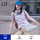 Gap女裝2025夏季新款純棉彩色膠印logo短袖T恤常規休閑上衣765994 紫羅蘭色 S (160/80A) 亞洲尺碼