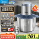 美的（Midea）絞肉機 家用多功能攪拌機不銹鋼料理機3L大容量秒速絞餡嬰兒輔食機絞餡機碎肉機【全鋼】 MJ-JD55B