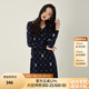 PRICH秋冬含綿羊毛修身收腰V領(lǐng)兔子圖案長(zhǎng)袖連衣裙 59海軍藍(lán)連衣裙 M 165