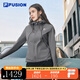 FILA FUSION斐樂潮牌梭織外套女2025新款時尚休閑拼色連帽上衣 默魅灰-DY L 170/88A/L