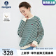 Navigare意大利小帆船女士衛(wèi)衣25春秋季新品圓領(lǐng)條紋女裝寬松顯瘦純棉上衣 綠白條紋 XL