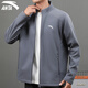 安踏（ANTA）外套男衣服運動(dòng)服飾男士立領(lǐng)開(kāi)衫春冬季健身裝加絨保暖長(cháng)袖跑步服 灰 XL