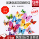 坤隨3D立體仿真蝴蝶冰箱貼磁鐵自粘配膠貼紙玄關(guān)客廳墻壁電視墻裝飾 【雙層混色】磁鐵自粘隨機12只裝