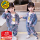 G.DUCKKIDS女童套裝秋裝兒童牛仔外套女寶寶衣服春秋韓版洋氣時(shí)尚中小童兩件 星黛露藍色 130 （建議身高120cm 8-9歲）cm