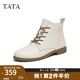 他她（TATA）2024冬商場同款時尚休閑馬丁靴女新款7BJ48DD4 米白（單里） 38