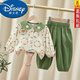 迪士尼（Disney）女童秋裝套裝2025新款小童甜美翻領(lǐng)休閑衛衣秋季女寶寶長(cháng)袖兩件套 印花套裝 【兩件套】 110