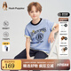 暇步士（Hush Puppies）【速干】童裝兒童男女中性大童2025夏季青春活力學(xué)院風(fēng)短袖套裝 冰晶藍(lán) 150