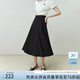 范思藍(lán)恩23FS11329 不規(guī)則a字半身裙女春秋垂墜感氣質(zhì)高腰傘裙子 黑色 L