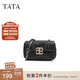 他她（TATA）菱格小方包女包包氣質(zhì)通勤鏈條單肩包斜挎包新款X3257BX4 黑色 F