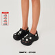 SMFKX CROCS 聯(lián)名款 白鹿同款時尚休閑百搭厚底增高透氣洞洞鞋拖 黑鉆石 37-38