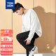 唐獅（TonLion）2024長(cháng)袖T恤男純色上裝衣服圓領(lǐng)打底衫 漂白 XXL 