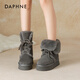 達芙妮雪地靴防水防滑女2025秋冬新款加絨加厚短靴子東北保暖棉鞋