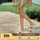 KISSCAT接吻貓【錢(qián)幣】厚底沙灘涼拖25夏新增高魔術(shù)貼運(yùn)動(dòng)涼鞋女 白色 -羊皮 37