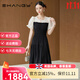 Ehangy輕奢品牌連衣裙女2025夏季新款高級感時尚氣質顯瘦收腰漂亮裙子 黑色 L