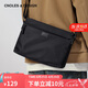 蔻一（Cnoles）男士單肩包斜挎男包橫款背包休閑百搭輕便牛津帆布11英寸ipad大容量包包生日禮物送爸爸男朋友老公實用 黑色