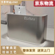 服裝店不銹鋼吧臺(tái)店鋪小型收銀臺(tái)簡(jiǎn)約公司理發(fā)美容院前臺(tái)網(wǎng)紅潮店 雙臺(tái)面圓弧拉絲銀色 80x50x100cm