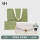 VANESSA HOGAN VH女包山茶花信封包高級感包包老花鏈條小包單肩斜挎包生日禮物 奶茶色+綠野仙蹤禮袋