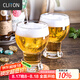 CLITON精釀啤酒杯家用玻璃扎啤杯酒吧餐廳大容量450mll飲料果汁杯2支