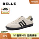 百麗（Belle）拼色德訓(xùn)鞋女商場(chǎng)同款平跟休閑板鞋C1H1DCM4 米色/黑色-男款 41 (255mm)