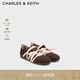 CHARLES&KEITH25冬新品薄底緞帶休閑鞋瑪麗珍德訓鞋CK1-71650021 Dark Brown Textured深棕色 37 （235）