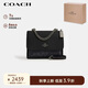 蔻馳（COACH）【品牌直供】KLARE女士小號單肩斜挎包風(fēng)琴包 黑灰色 七夕禮物
