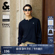 杰克·瓊斯（JACK&JONES）25年男裝秋季長袖t恤男華夫格純色字母刺繡打底衫T恤225302007 E40黑色 M （175）