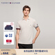 TOMMY HILFIGER【透氣舒適】夏季男裝珠地網(wǎng)眼撞色袖口修身短袖POLO衫 米白色AWD L （推薦：140-155斤）