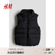 H&M童裝男童棉服背心秋冬季可愛舒適保暖外出棉背心馬甲1261626 黑色 130 130/64 6-8Y