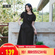 森馬[商場(chǎng)同款]連衣裙女設(shè)計(jì)感不規(guī)則2025夏木耳邊中長裙101325114041