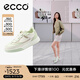 愛(ài)步（ECCO）平底鞋女 倪妮同款牛皮板鞋系帶休閑運動(dòng)鞋 街頭272803 白色/抹茶綠/水泥灰27280361198 37