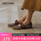 斯凱奇（Skechers）女鞋小香風(fēng)淺口單鞋百搭復古通勤鞋一腳蹬尖頭平底鞋158676