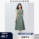 佐丹奴背心裙女夏季純色簡約壓褶收腰圓領(lǐng)無袖連衣裙13465343