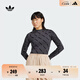 adidas街頭滑板文化修身運(yùn)動(dòng)打底上衣長(zhǎng)袖T恤女裝阿迪達(dá)斯三葉草 碳黑   M
