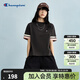 Champion冠軍短袖女2025春季新款拼接撞色美式復古風(fēng)T恤潮牌寬松 水墨黑 M