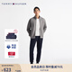 TOMMY HILFIGER【柔順雙面布】秋冬男裝純色休閑抽繩束腳運動(dòng)針織衛褲 藏青色DW5 L