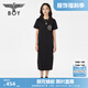 BOY LONDON【夏日畫廊】夏女士長裙顯瘦開叉寬松黑色連衣裙W17703 黑色 M