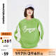 美特斯邦威衛(wèi)衣女秋季新款美式潮流高街長袖休閑寬松圓領上衣 茶綠 S 155 80A