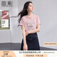 香影蝴蝶印花t恤女短袖2025夏季新款超好看亮鉆圓領(lǐng)粉色減齡上衣 粉色 L 165/88A/110-125斤