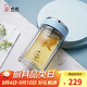 希諾抗菌玻璃杯雙層透明水杯女高顏值過濾泡茶杯子XN-1955藍(lán)色 295mL