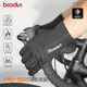 boodun騎行手套長(cháng)指XRD秋冬季保暖手套全指抓絨電自行車(chē)防風(fēng)加絨可觸屏 極夜黑【升級XRDMA緩震】抓絨梭織工藝 L（建議掌圍 21-23cm）