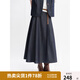 獨(dú)束大碼女裝時(shí)尚仿牛仔套裝夏裝2025年新款甜美背心半裙兩件套 暮色藍(lán)-中長(zhǎng)半裙 L (尺碼：2）